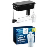 Brita UltraMax Large Water Dispenser with Filter, 27 Cup Capacity, Black and 4 Brita Plus Water Filters, Lasts 6 Months