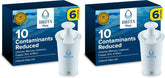 Brita Plus Water Filter, BPA-Free, High-Density Replacement Filter for Pitchers and Dispensers, Reduces 2x Contaminants*, Lasts Two Months or 40 Gallons, Includes 6 Filters (Pack of 2)