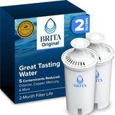 Brita Standard Water Filter for Pitchers and Dispensers, BPA-Free, Reduces Copper, Cadmium and Mercury Impurities, Lasts Two Months or 40 Gallons, Includes 2 Filters