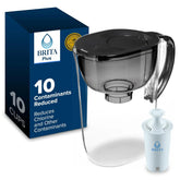 Brita Small 10 Cup Water Filter Pitcher, 1 BritaPlus Filter, Metro, Black