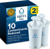 Brita Plus Replacement Water Filter, For Pitchers and Dispensers, 2 Pack