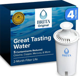 Brita Standard Pitcher and Dispenser Replacement Water Filters, White, 4