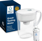 Brita Small 6-Cup Water Filter Pitcher, Includes 1 Filter, White