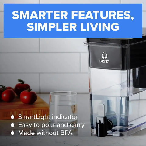 Brita X-Large 27 Cup Water Dispenser, Includes 1 Filter, Black