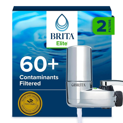 Brita Faucet Mount Water Filter System, Includes 2 Filters, Chrome