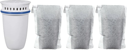 Brita Refillable Filter Starter Kit for Pitchers and Dispensers, BPA-Free, 80% Less Plastic*, Each Lasts Two Months, Includes 1 Shell and 3 Refillable Water Filters