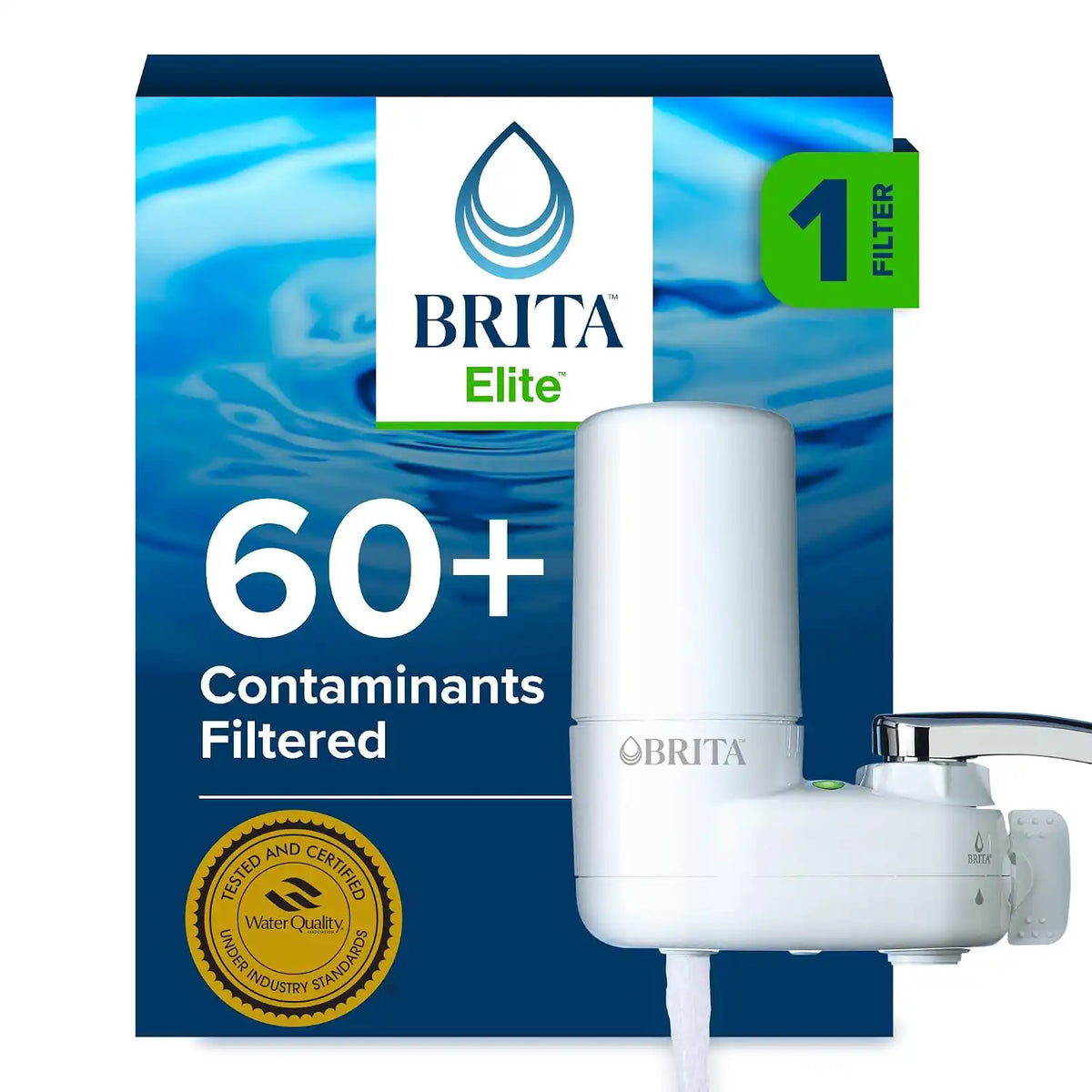 Brita Faucet Mount Water Filter System, Includes 1 Filter, White