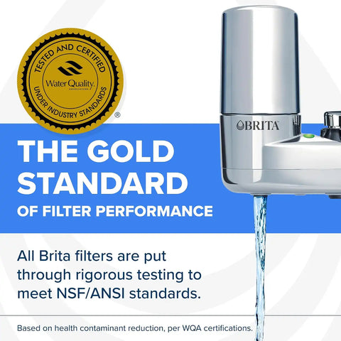 Brita Faucet Mount Water Filter System, Includes 2 Filters, Chrome