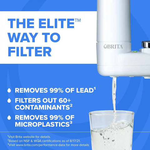 Brita Faucet Mount Water Filter System, Includes 1 Filter, White