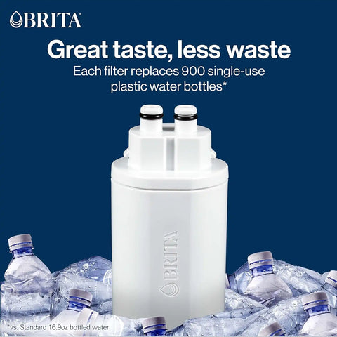 Brita Hub Replacement Water Filter, BPA-Free, Replaces 900 Plastic Water Bottles, Lasts Six Months or 120 Gallons, Includes 1 Filter, Kitchen Essential, White